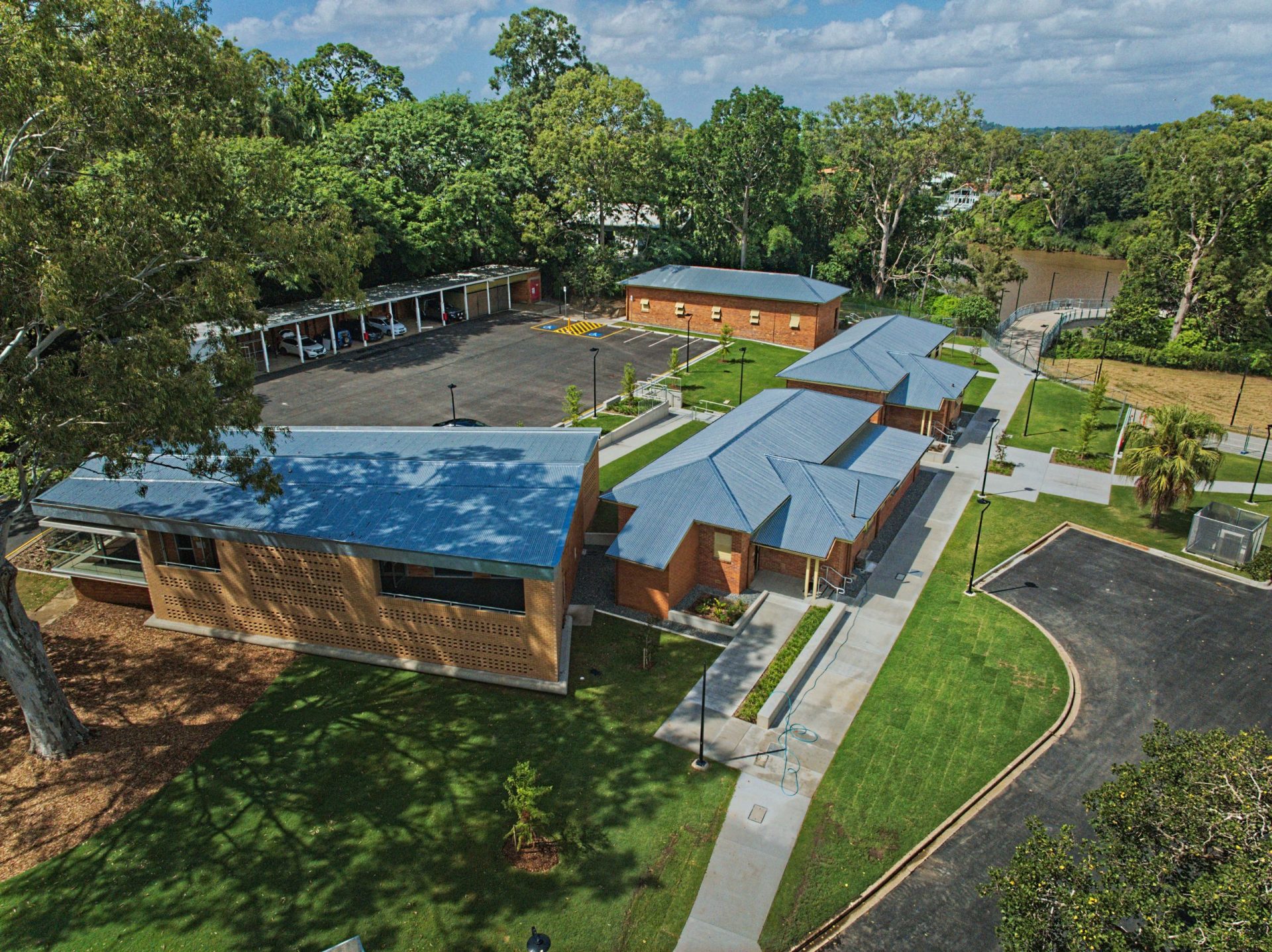 Aerial shot of Witton Barracks, a WW2 site converted to a community and social enterprise hub/