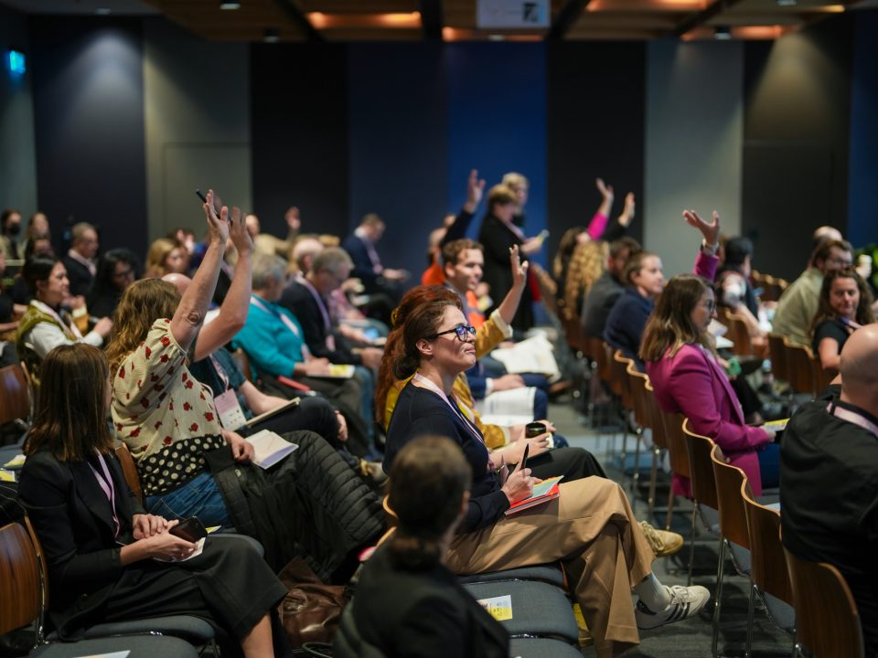 A group of people from social enterprises at a conference